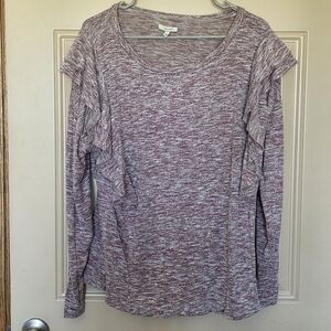 Maurices XL Women's Heathered Long Sleeve Sparkle Top